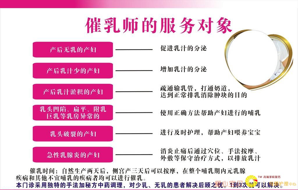催乳师就是通过催乳技术即中医推拿手法,为产妇解决产后无乳、乳少等症状的专业护理人员。